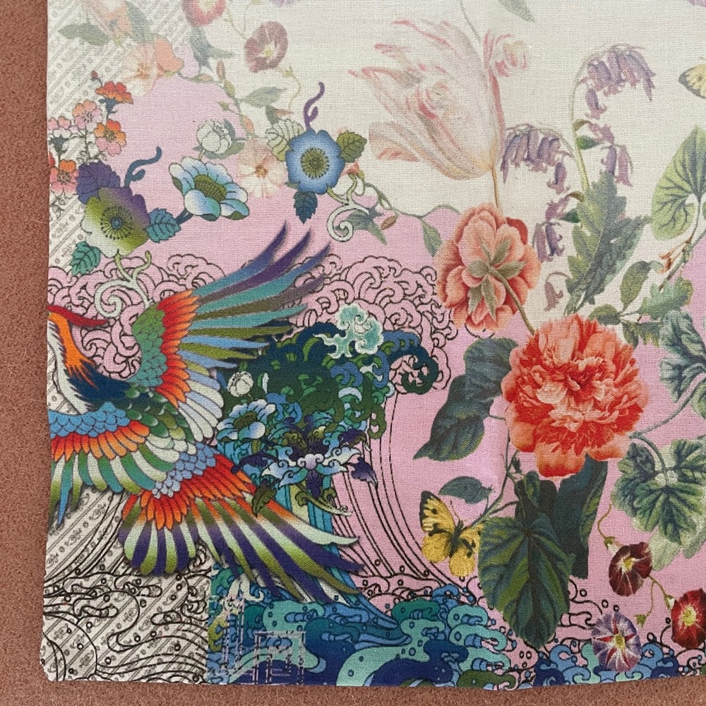 JOHNNY WAS EXOTIC ASIAN-INSPIRED FLORAL MUSLIN DRAWSTRING DUST BAG - NEW! - Picture 5 of 8